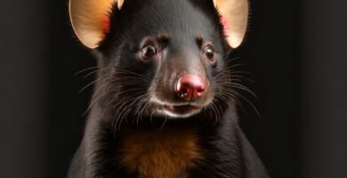 Vista frontal de la cabeza del demonio de Tasmania